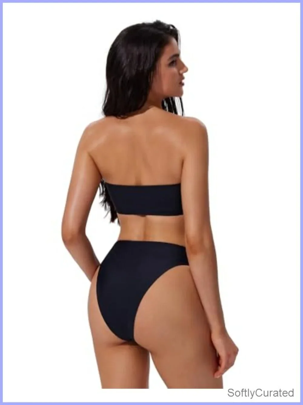 Women Sexy High Waisted Bikini Set Cheeky 2 Piece Bandeau Bathing Suit